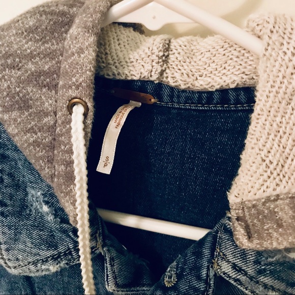 Free People Hooded Jean Jacket - Picture 2 of 4